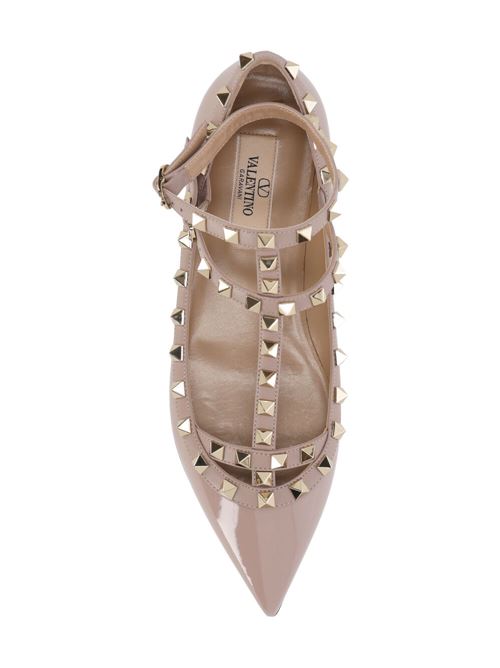 pink Valentino Garavani patent 'Rockstud' flats Valentino Garavani | 4W2S0376VNWP45